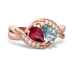 Lab Ruby Summer Winds 14K Rose Gold ring R5342