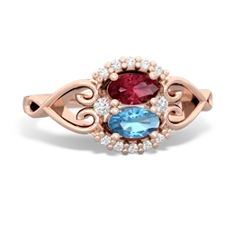 Lab Ruby Love Nest 14K Rose Gold ring R5860