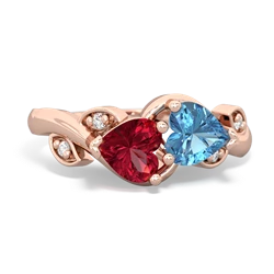 Lab Ruby Floral Elegance 14K Rose Gold ring R5790