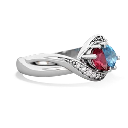 Lab Ruby Summer Winds 14K White Gold ring R5342