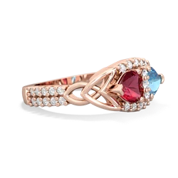 Lab Ruby Sparkling Celtic Knot 14K Rose Gold ring R2645