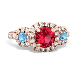 Lab Ruby Regal Halo 14K Rose Gold ring R5350