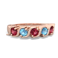 Lab Ruby Anniversary Band 14K Rose Gold ring R2089