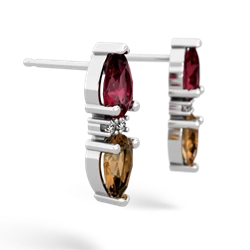 Lab Ruby Bowtie Drop 14K White Gold earrings E0865