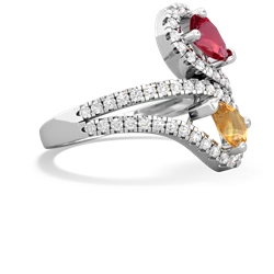 Lab Ruby Diamond Dazzler 14K White Gold ring R3000