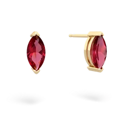 Lab Ruby 8X4mm Marquise Stud 14K Yellow Gold earrings E1701