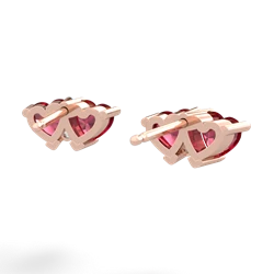 Lab Ruby Sweethearts 14K Rose Gold earrings E5260