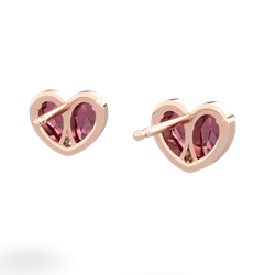 Lab Ruby 'Our Heart' 14K Rose Gold earrings E5072