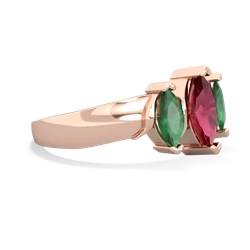 Lab Ruby Three Peeks 14K Rose Gold ring R2433