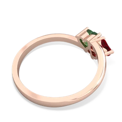 Lab Ruby Sweethearts 14K Rose Gold ring R5260