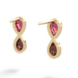 Lab Ruby Infinity 14K Yellow Gold earrings E5050