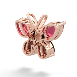 Lab Ruby Butterfly 14K Rose Gold pendant P2215