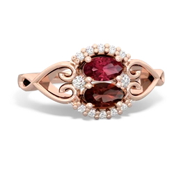 Lab Ruby Love Nest 14K Rose Gold ring R5860