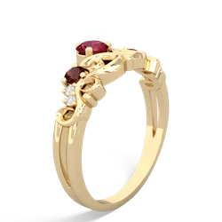 Lab Ruby Crown Keepsake 14K Yellow Gold ring R5740