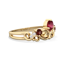 Lab Ruby Crown Keepsake 14K Yellow Gold ring R5740