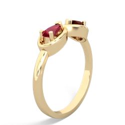 Lab Ruby Infinity 14K Yellow Gold ring R5050