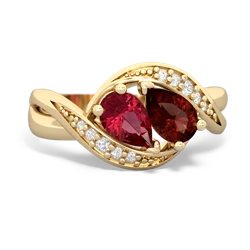 Lab Ruby Summer Winds 14K Yellow Gold ring R5342