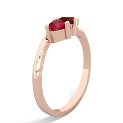 Lab Ruby Sweethearts 14K Rose Gold ring R5260