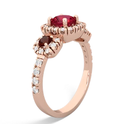 Lab Ruby Regal Halo 14K Rose Gold ring R5350