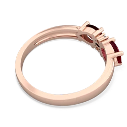 Lab Ruby Pear Bowtie 14K Rose Gold ring R0865