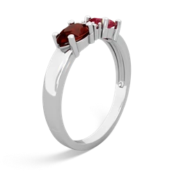 Lab Ruby Pear Bowtie 14K White Gold ring R0865