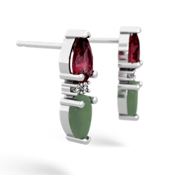 Lab Ruby Bowtie Drop 14K White Gold earrings E0865