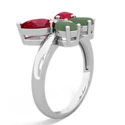 Lab Ruby Butterfly 14K White Gold ring R2215