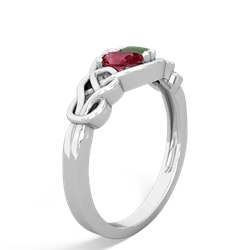 Lab Ruby Celtic Love Knot 14K White Gold ring R5420