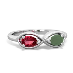 Lab Ruby Infinity 14K White Gold ring R5050