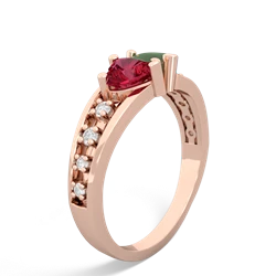 Lab Ruby Heart To Heart 14K Rose Gold ring R3342