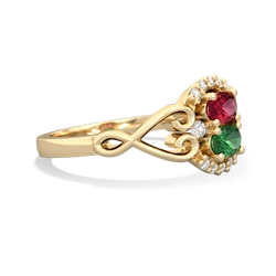 Lab Ruby Love Nest 14K Yellow Gold ring R5860