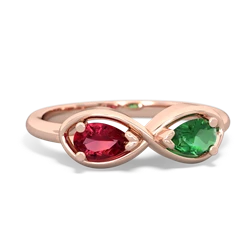 Lab Ruby Infinity 14K Rose Gold ring R5050