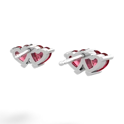 Lab Ruby Sweethearts 14K White Gold earrings E5260