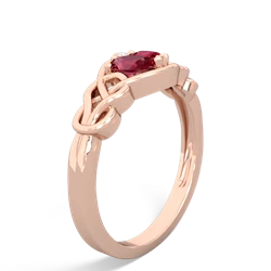 Lab Ruby Celtic Love Knot 14K Rose Gold ring R5420