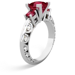 Garnet Eternal Embrace Engagement 14K White Gold ring C2001