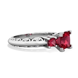 Pink Tourmaline Eternal Embrace Engagement 14K White Gold ring C2001