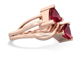 Lab Ruby Split Band Swirl 14K Rose Gold ring R2341