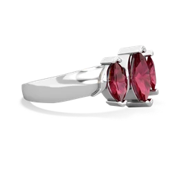 Lab Pink Sapphire Three Peeks 14K White Gold ring R2433