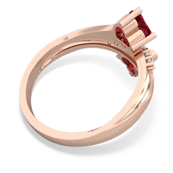 Lab Ruby Heart To Heart 14K Rose Gold ring R2064