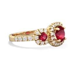 Ruby Regal Halo 14K Yellow Gold ring R5350