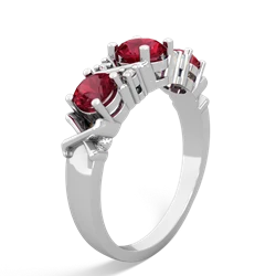 Garnet Hugs And Kisses 14K White Gold ring R5016