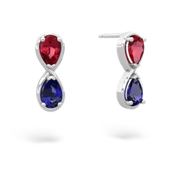 Lab Ruby Infinity 14K White Gold earrings E5050