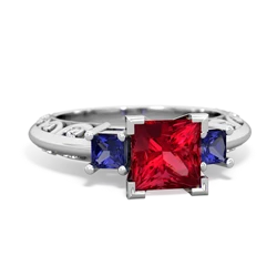 Lab Ruby Eternal Embrace Engagement 14K White Gold ring C2001