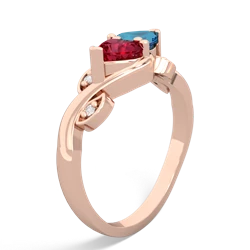 Lab Ruby Floral Elegance 14K Rose Gold ring R5790