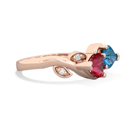 Lab Ruby Floral Elegance 14K Rose Gold ring R5790