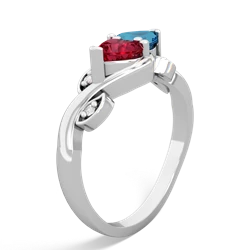 Lab Ruby Floral Elegance 14K White Gold ring R5790