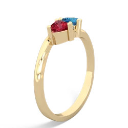 Lab Ruby Sweethearts 14K Yellow Gold ring R5260