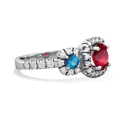 Lab Ruby Regal Halo 14K White Gold ring R5350