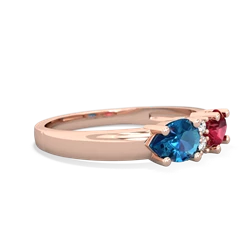 Lab Ruby Pear Bowtie 14K Rose Gold ring R0865