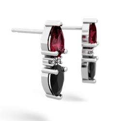 Lab Ruby Bowtie Drop 14K White Gold earrings E0865